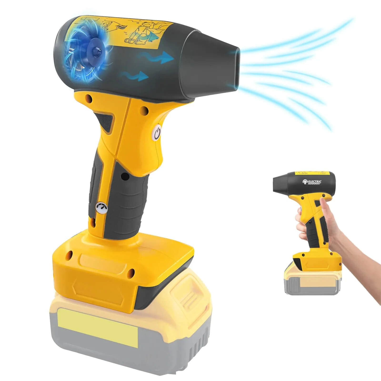 VoltBreeze - Bærbar Jetvifte med 4 Justerbare Hastigheter for Effektiv Luftstrøm