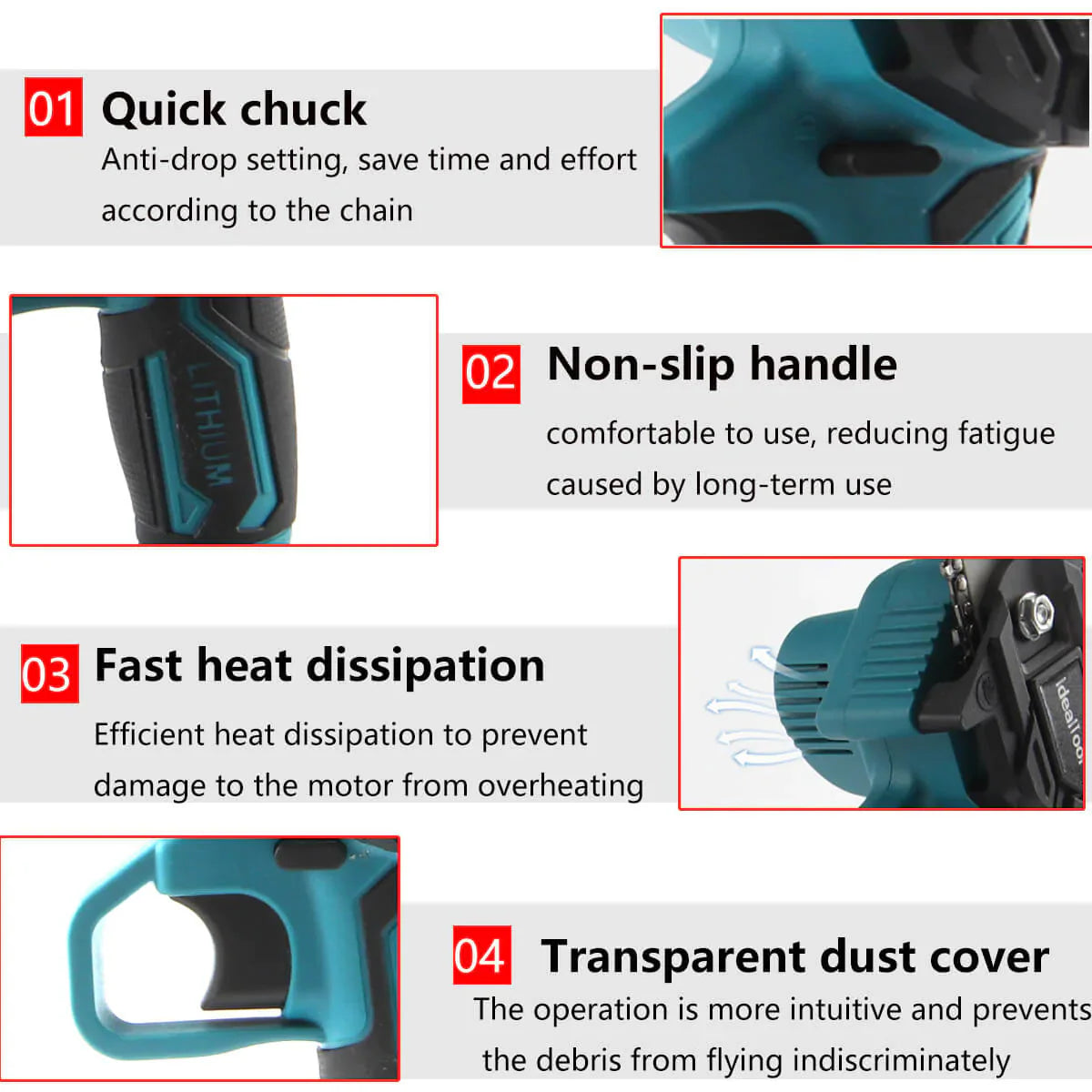 4"/6" Trådløs Vedkutter Motorsag med 2x Kraftbatterier
