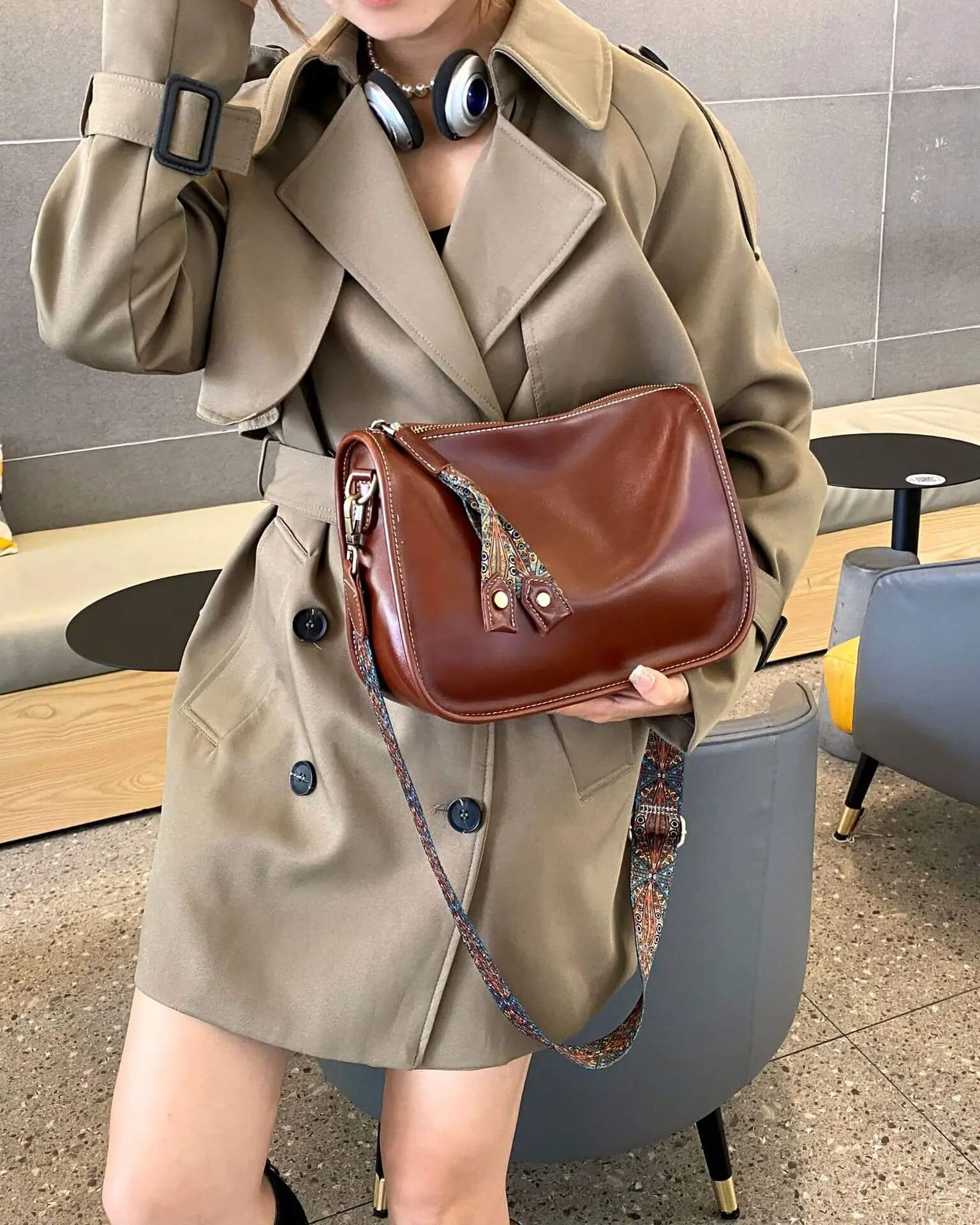 Luksus Skinnveske – Romslig og elegant håndveske i ekte skinn