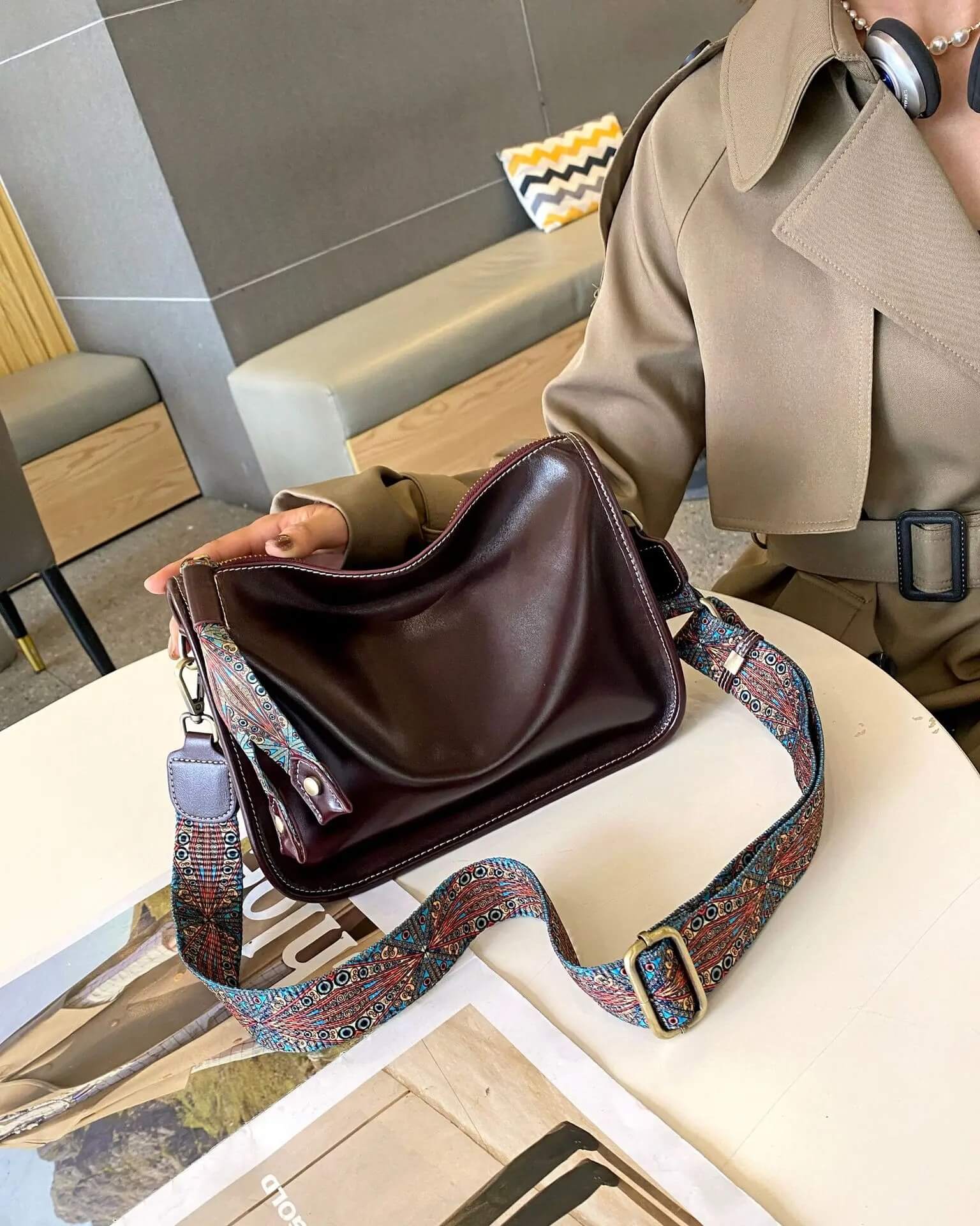 Luksus Skinnveske – Romslig og elegant håndveske i ekte skinn