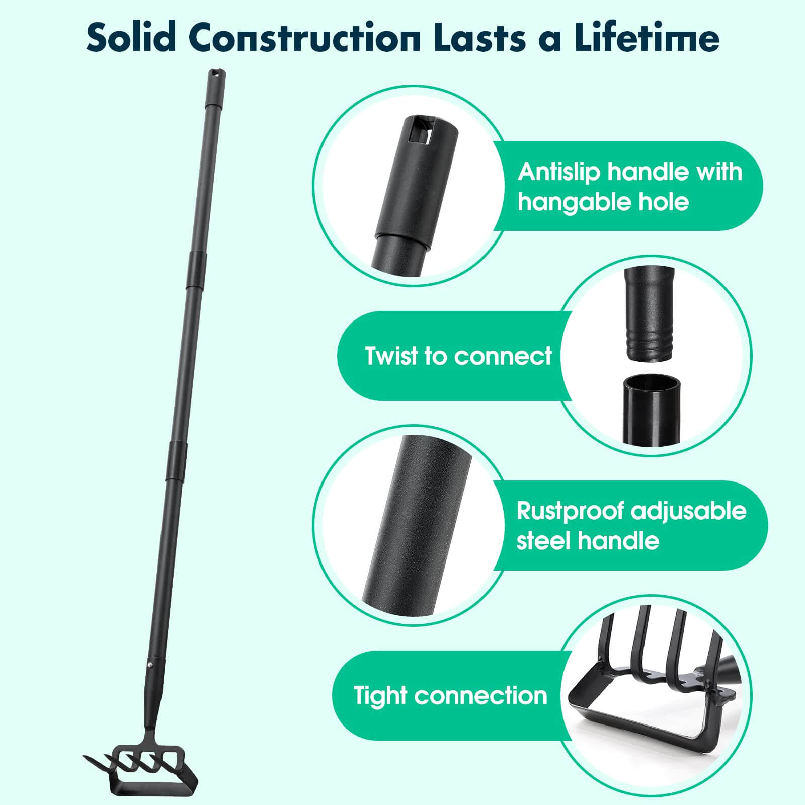 2-i-1 Hakke og Rive Hageverktøy