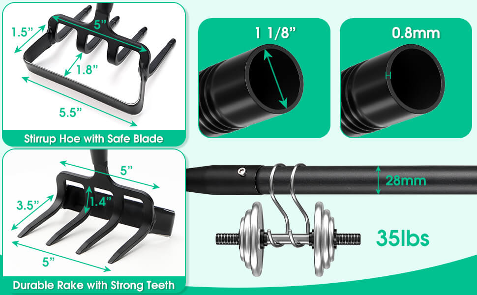 2-i-1 Hakke og Rive Hageverktøy