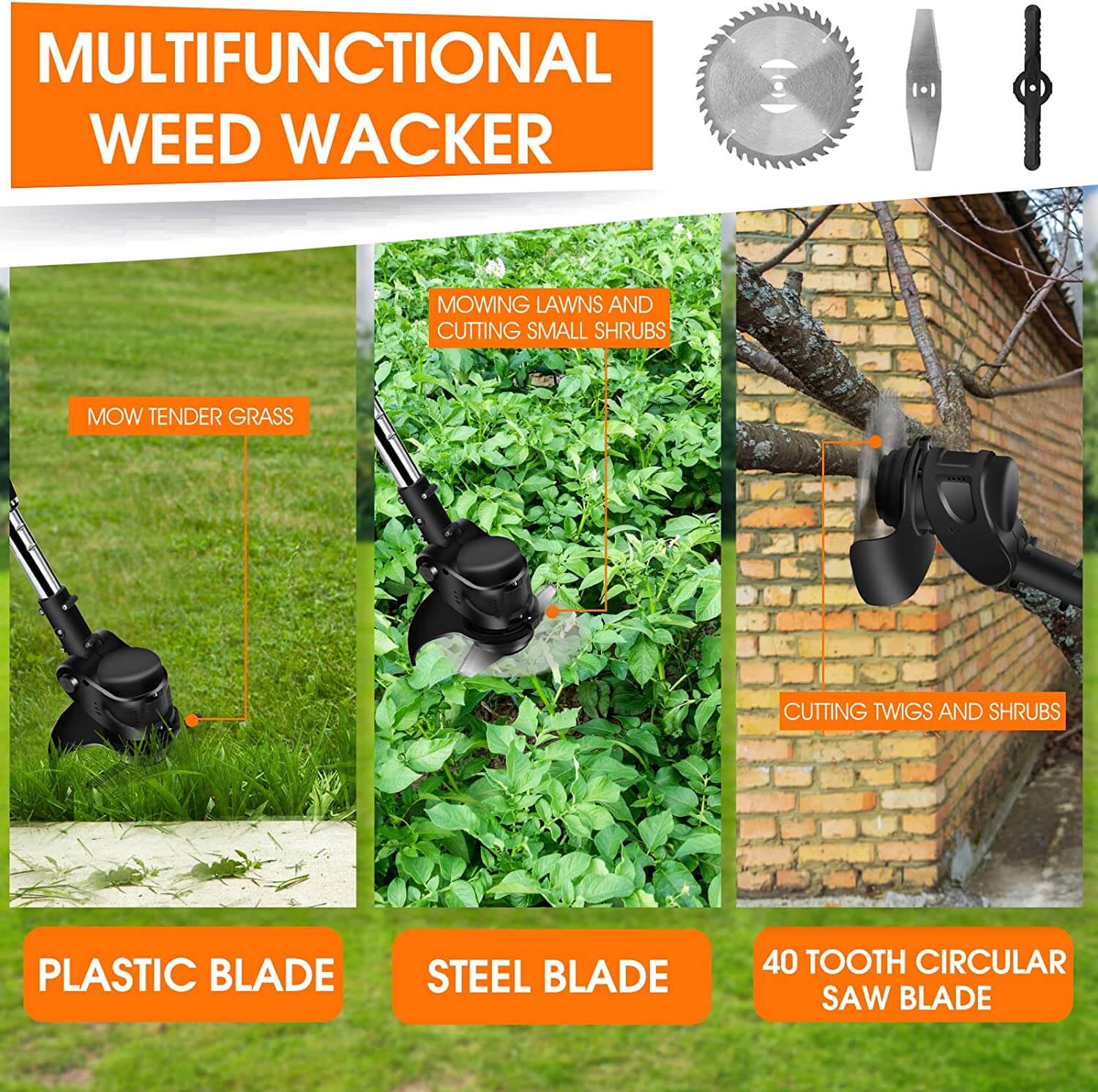 16 stk. Erstatningsblader for gresstrimmer