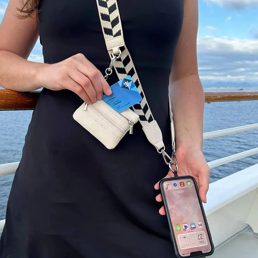 Justerbar Telefonrem med Veske med Glidelås - Crossbody Mobilbånd for Kvinner, Enkel og Praktisk