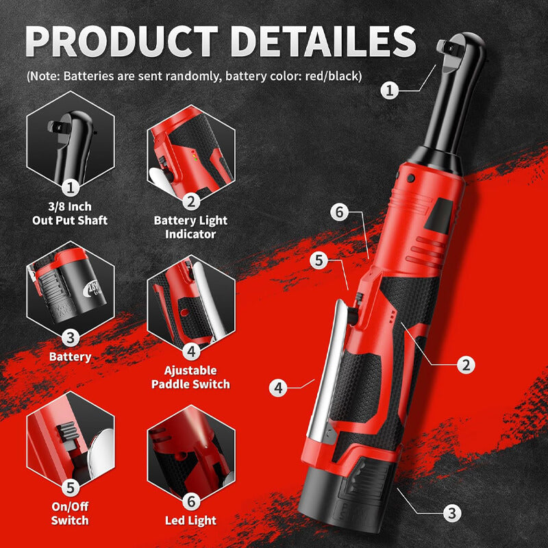 Elektrisk skralletrekker med 2 batterier