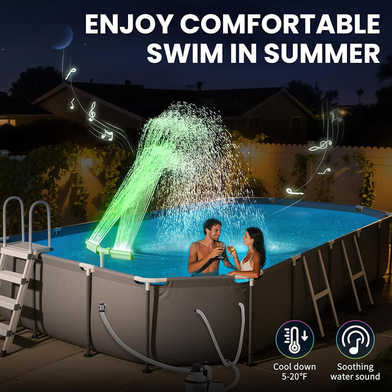 Solar Bassengfontene med Lys