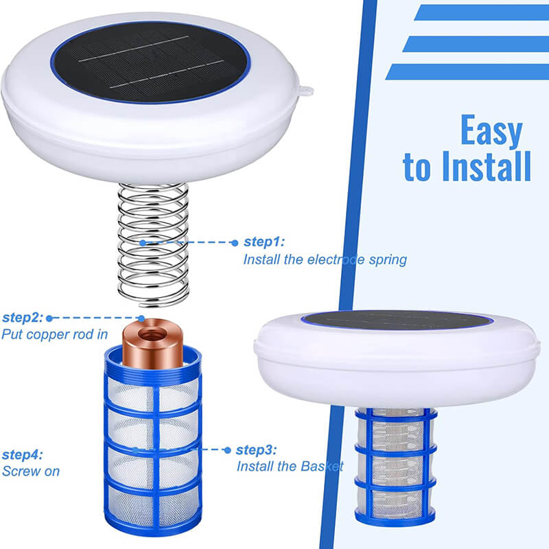 Soldrevet Bassengioniserer med LED-lys