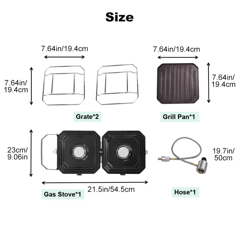 2 Burner Foldable Camping Stove