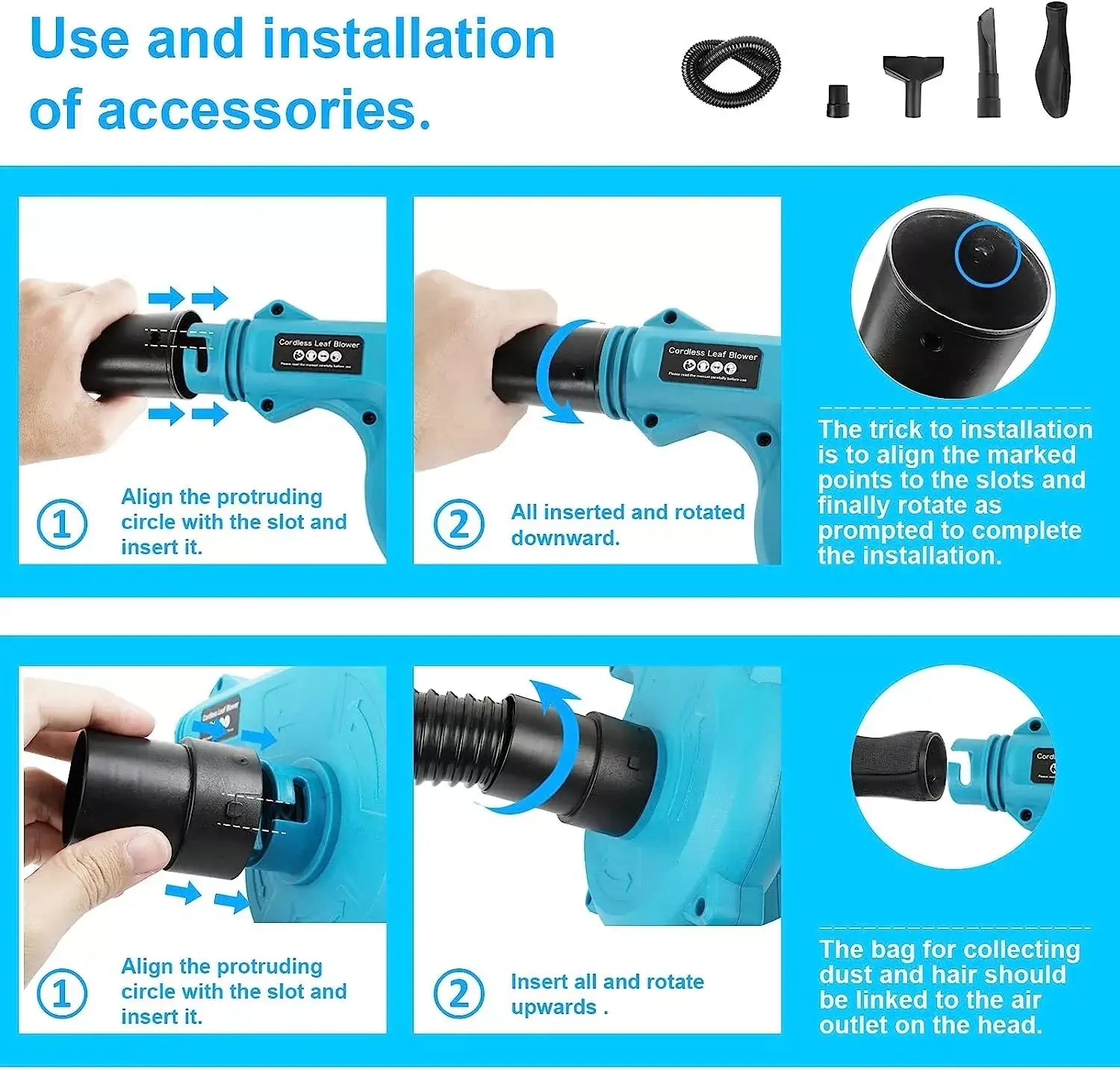 2 i 1 Trådløs Løvblåser & Støvsuger