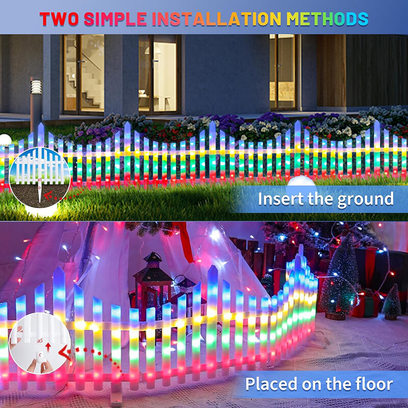 8-pakning solcelle gjerdelampe for hagen