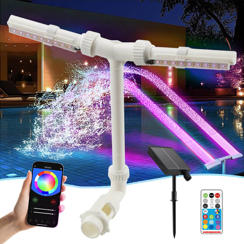 Solar Bassengfontene med Lys
