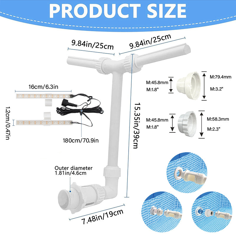 Solar Bassengfontene med Lys