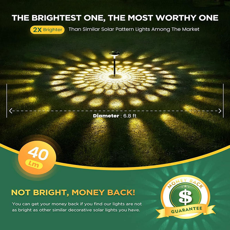 Solcelle hagelys med mandalamønster