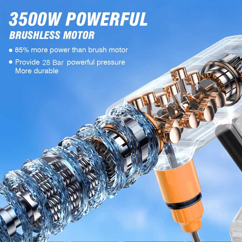 AquaJet Kraftig Batteridrevet Trådløs Høytrykksvasker 3500W 28 Bar