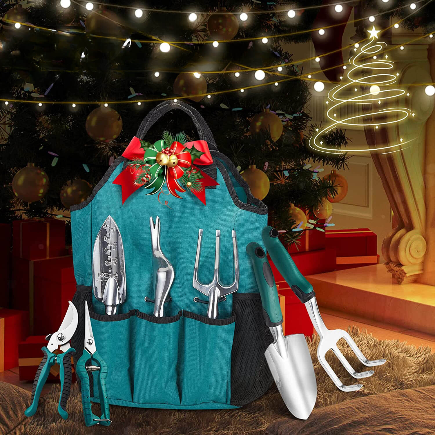 11 delers hageredskapssett i aluminiumslegering