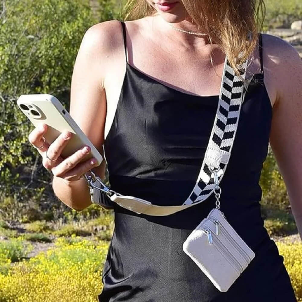 Justerbar Telefonrem med Glidelåslomme - Crossbody Mobilbånd for Kvinner, Enkel og Praktisk
