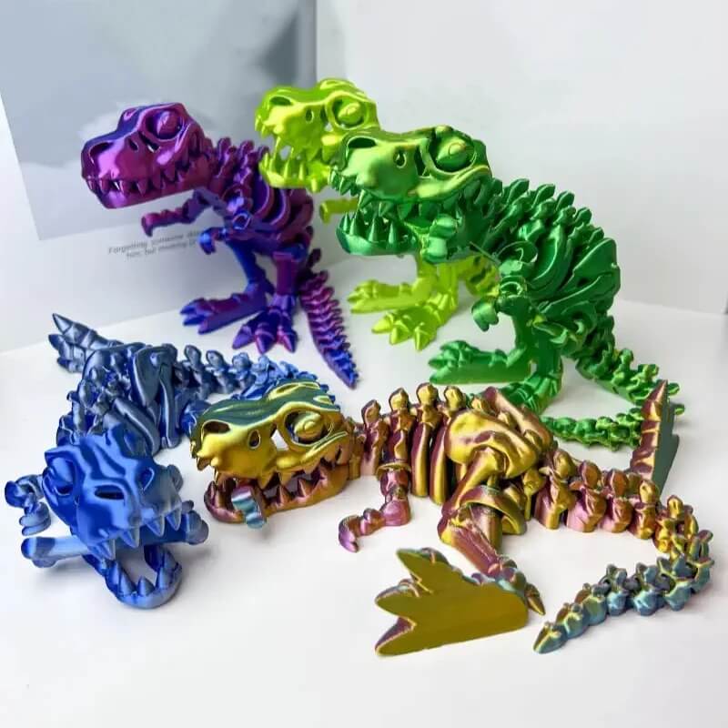 DinoFlex - Bevegelig 3D-printet Dinosaurmodell for Lek og Dekor