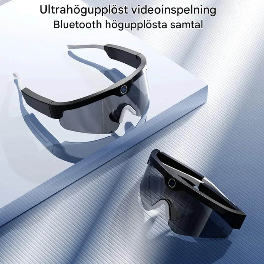 SmartSol – Solbriller med Innebygd Kamera og Trådløse Hodetelefoner | Kompakte og Funksjonelle for Aktive Eventyr