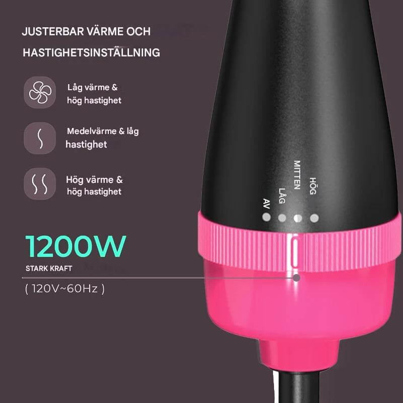 StylePro – 4-i-1 Varmluftsbørste for Føn, Volum og Styling | Smidig Hårstyling med En Enhet