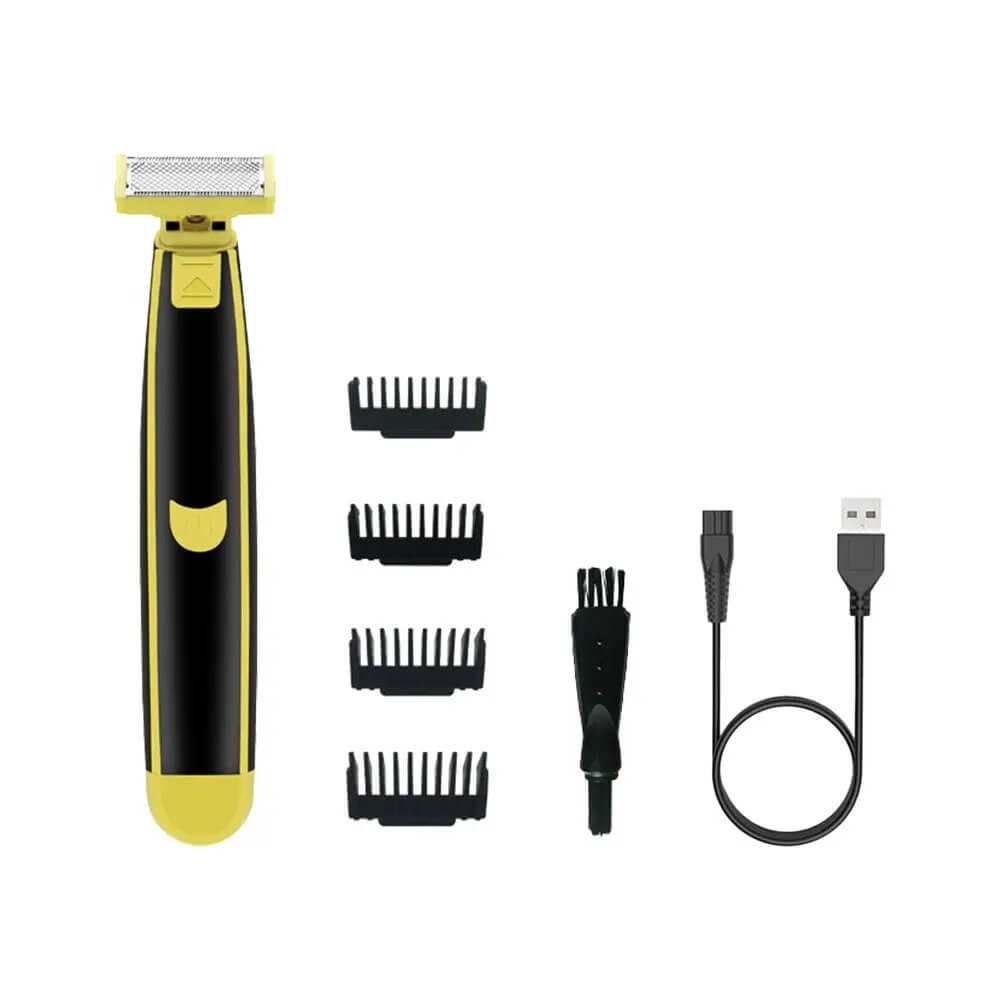 TrimFlex Barbermaskin - Vanntett, Dobbelbladet & Oppladbar for Reise og Hverdag