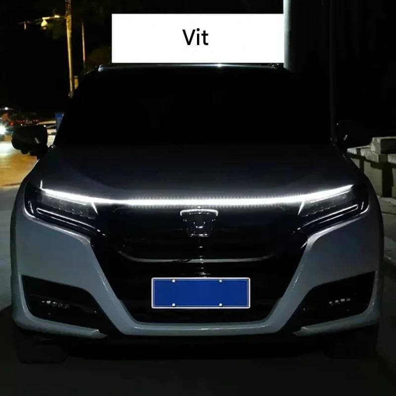 GlowTail - LED DRL Huvlist for Bil | 150cm Sekvensielt Lysbånd med Vanntett Design