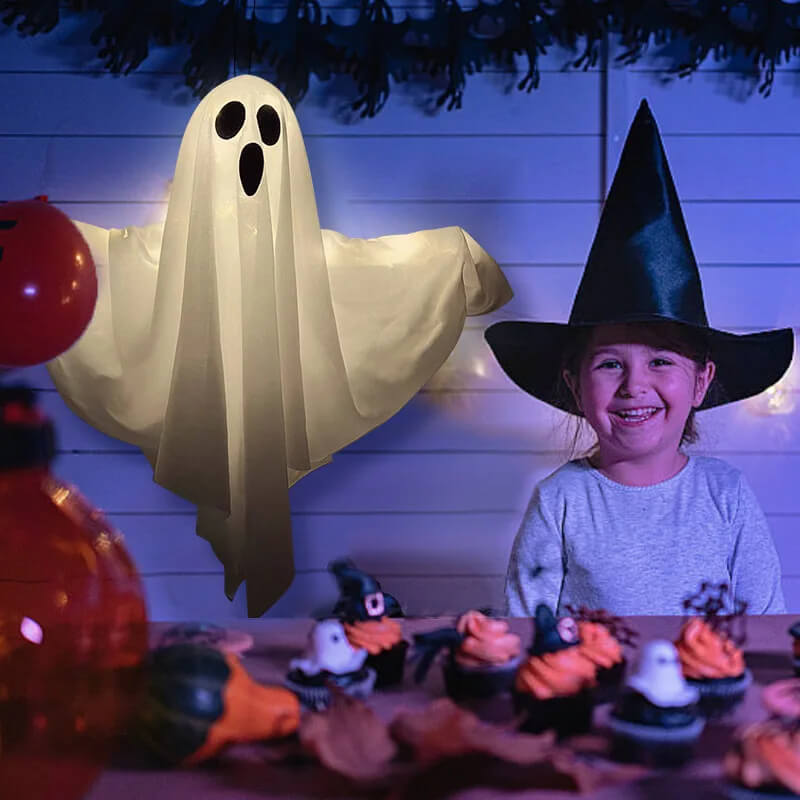 Halloween LED Spøkelseslampe – Hengende Skrekkdekorasjon for Innendørs og Utendørs
