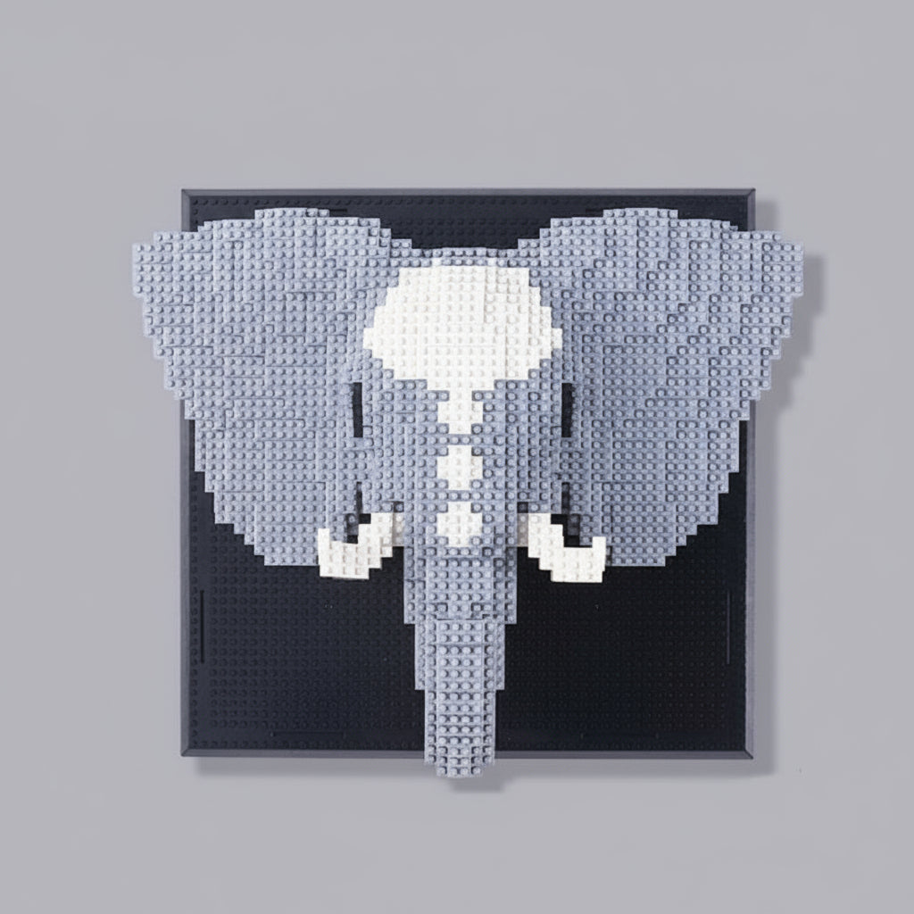 Elefant på byggeplate | Byggeklosser