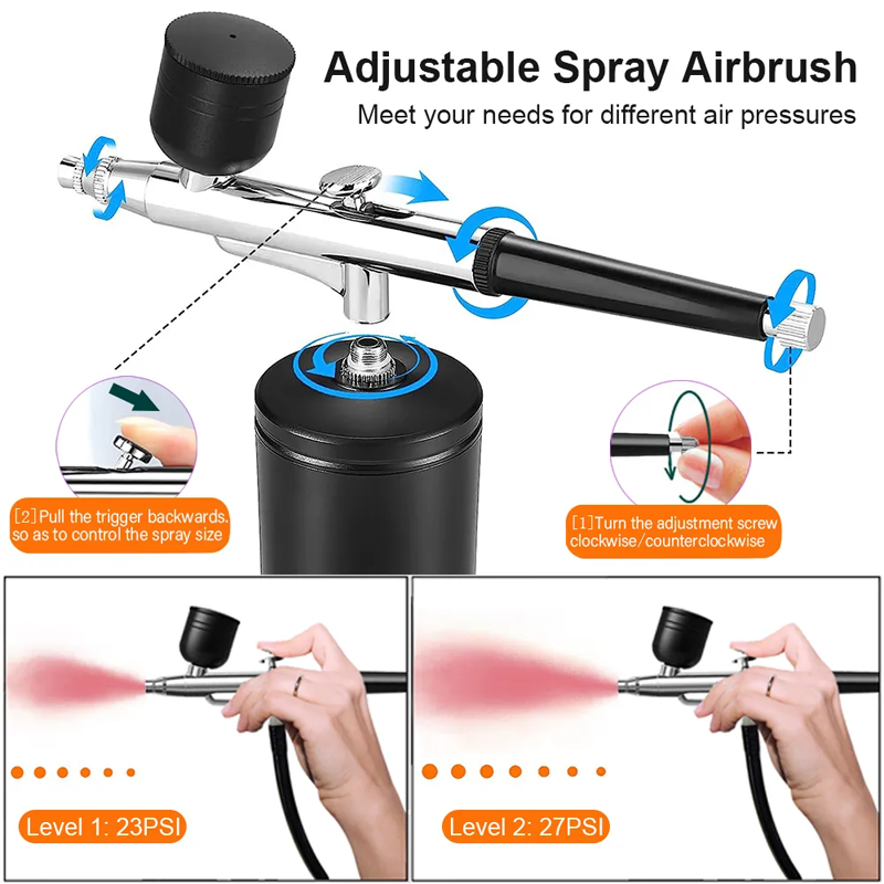 Trådløs Airbrush med Dobbelvirkende Spraypistol