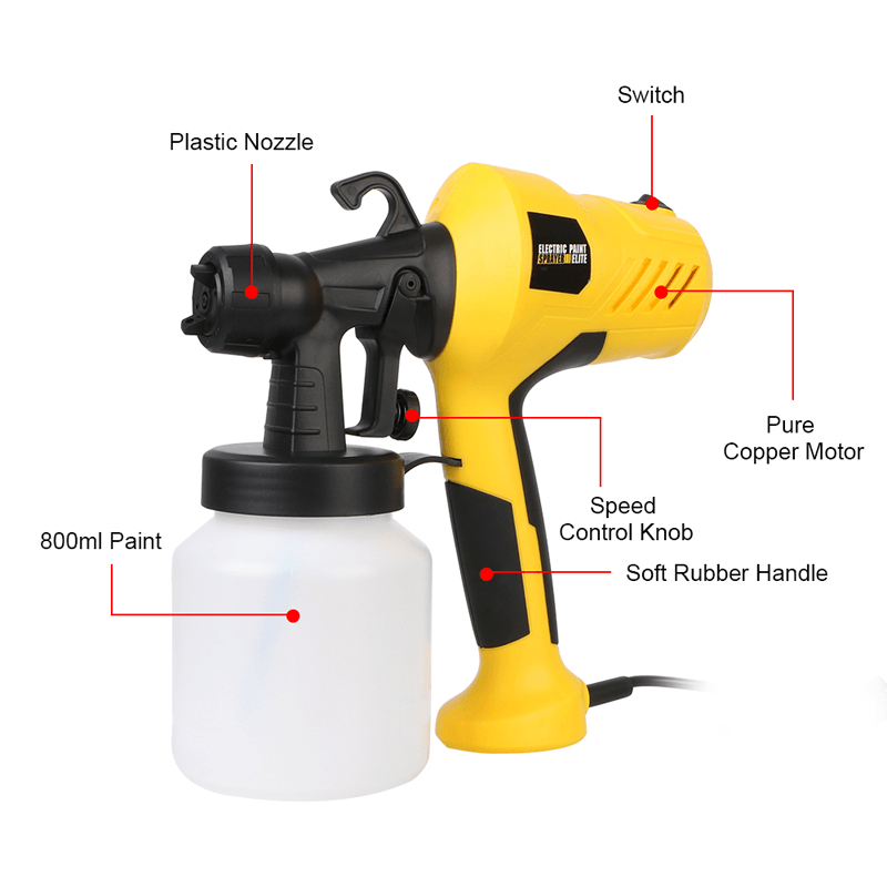Elektrisk Sprøytepistol Fargepistol 800 ml