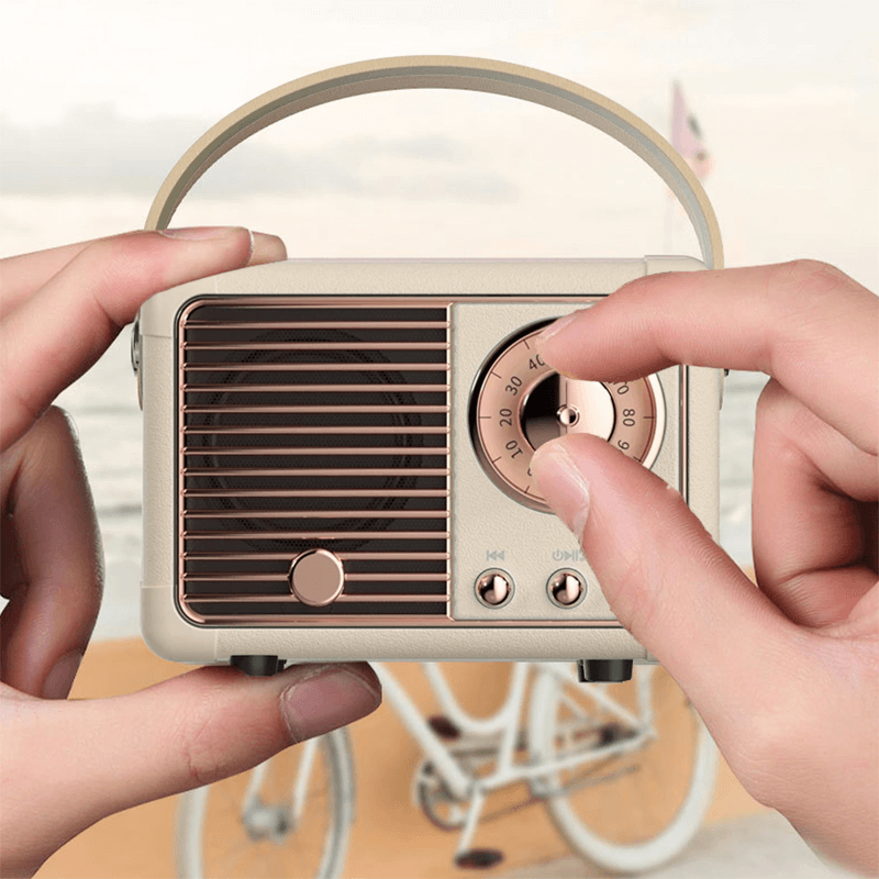 Mini Bluetooth-høyttaler i vintagestil