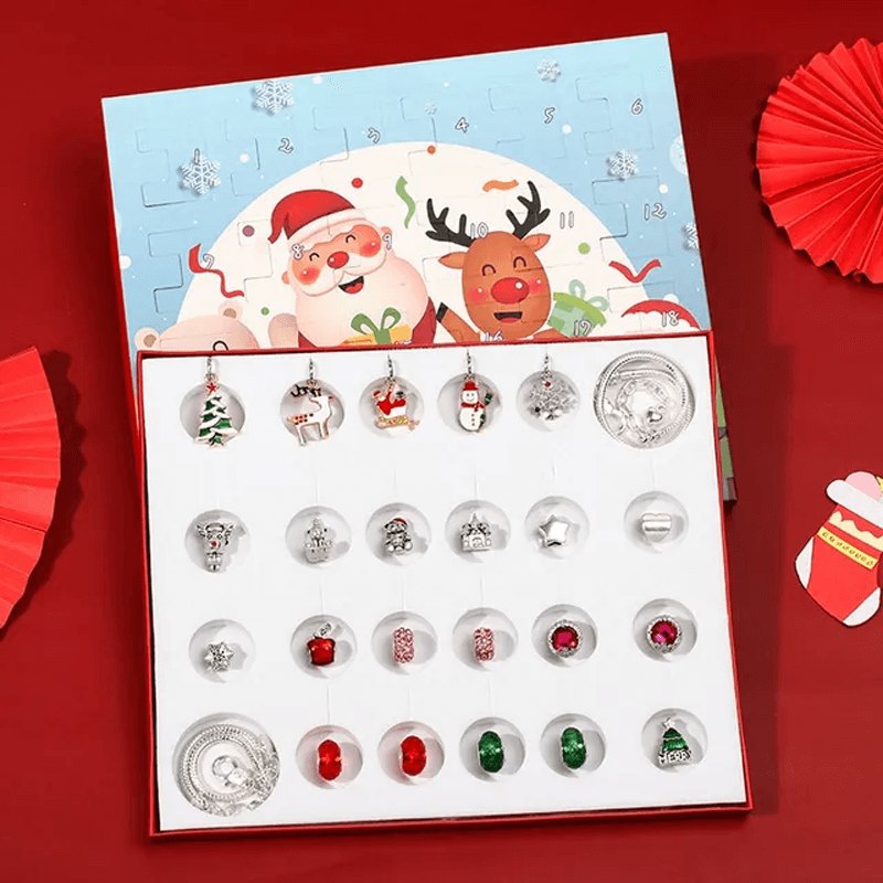24 Dager Julens Adventskalender Smykkesett - Berlocksarmbånd DIY
