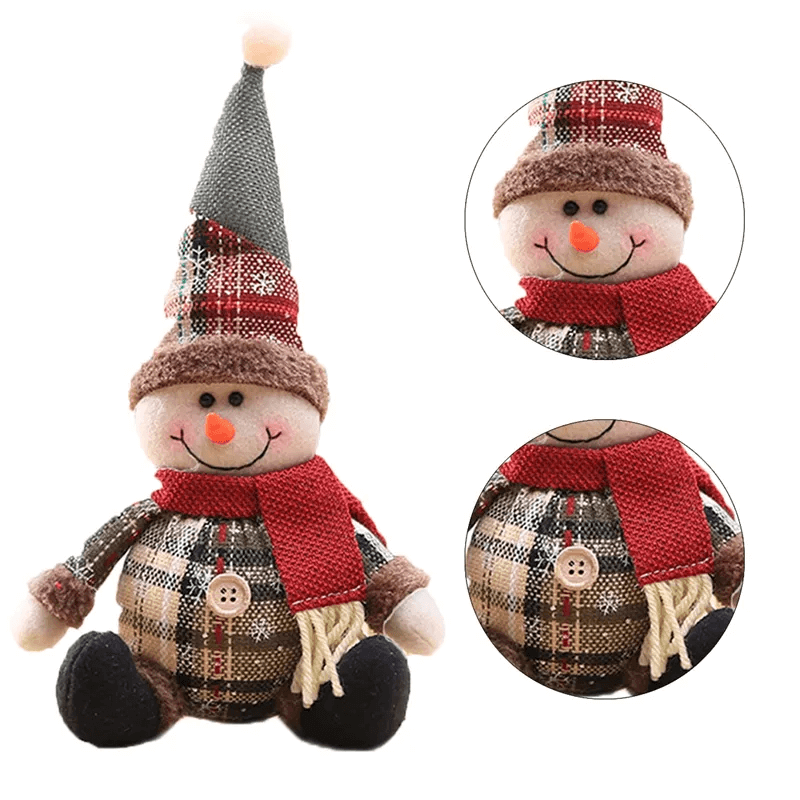 Juledukke Ornament i Stoff, Med Eller Uten Uttrekkbare Ben - Juledekorasjon, Julenisse, Elg, Snømann