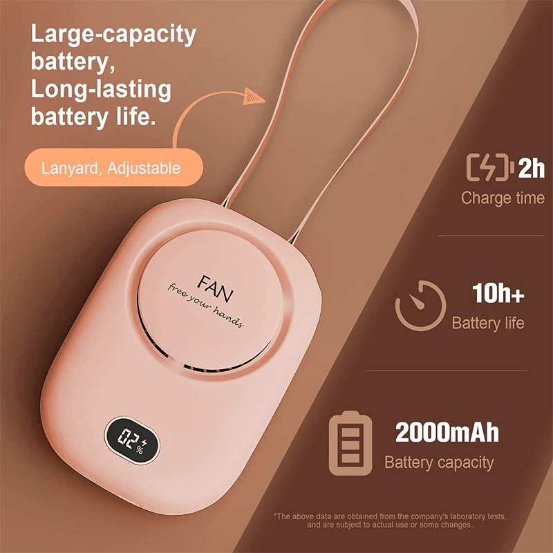 Bærbar Hengende Mini Halsvifte 2000mAh