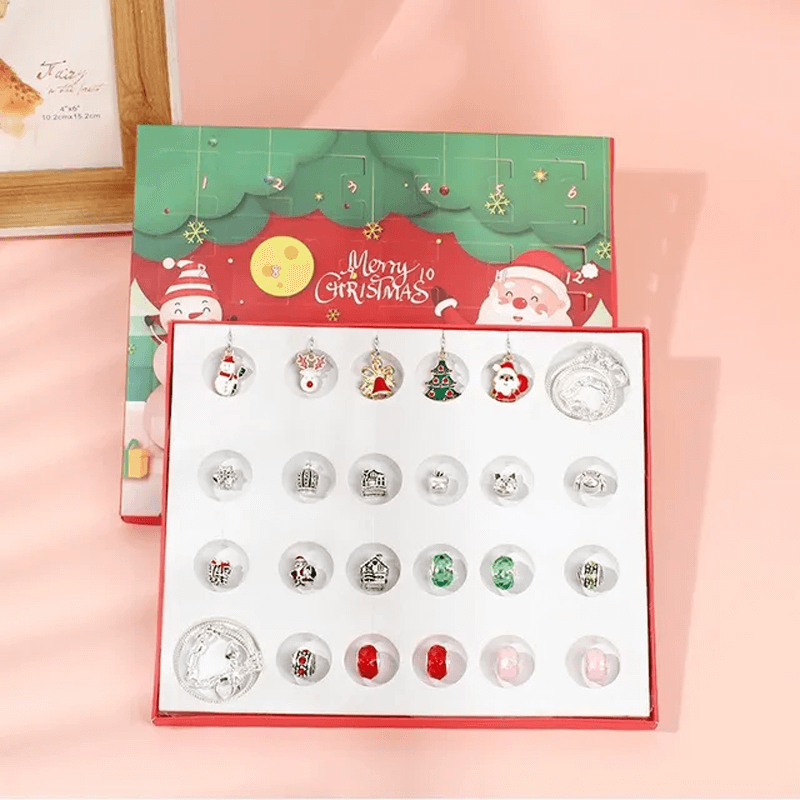 24 Dager Julens Adventskalender Smykkesett - Berlocksarmbånd DIY