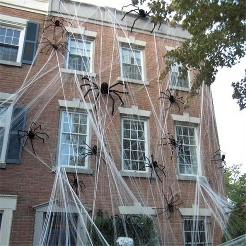 Gigantisk Svart Plysjederkopp – Skummel Halloween-dekorasjon for fest og hjem, Realistisk juksedderkopp for skrekkfylte fester