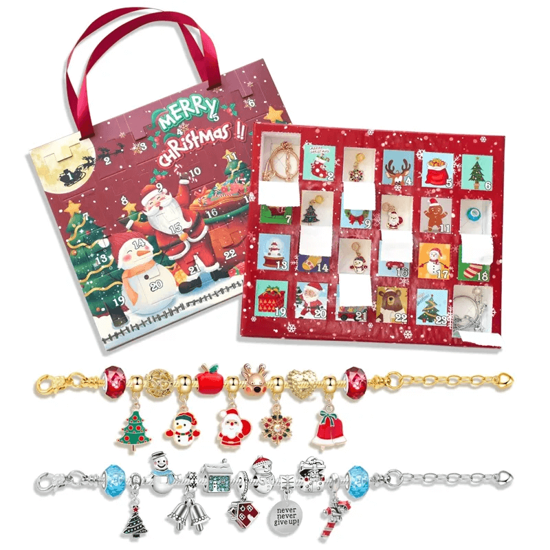 24 Dager Julens Adventskalender Smykkesett - Berlocksarmbånd DIY