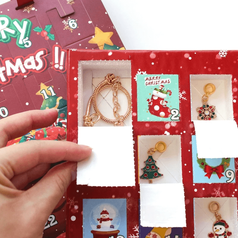 24 Dager Julens Adventskalender Smykkesett - Berlocksarmbånd DIY