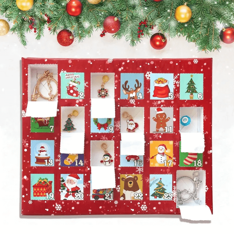 24 Dager Julens Adventskalender Smykkesett - Berlocksarmbånd DIY