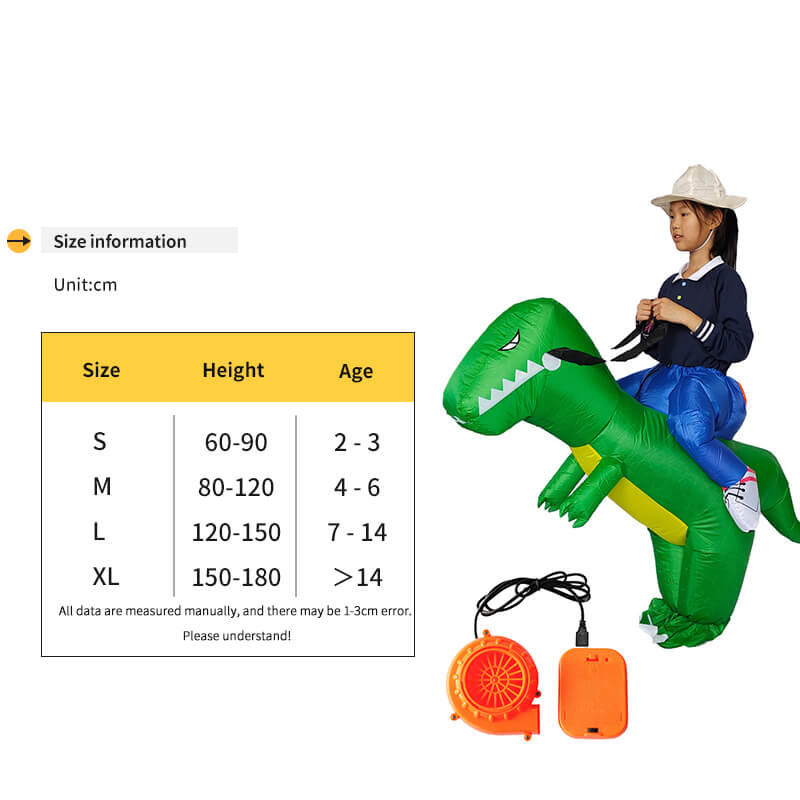 Oppblåsbar Dinosaur Kostyme for Barn og Voksne