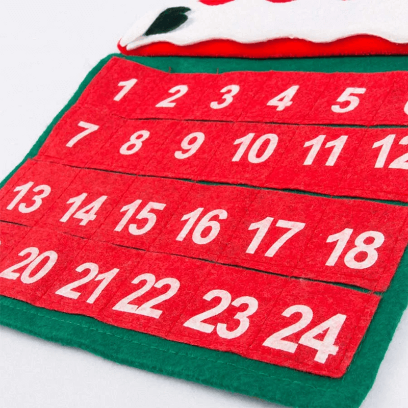 Nedtelling Jul Adventskalender i Stoff - Julenisse 24 Dager