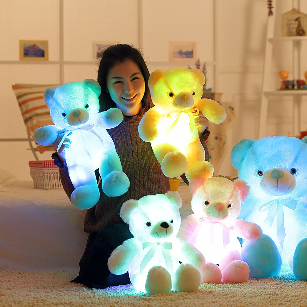 LED Lysende Blinkende Bamse i Plysj Søte Kosete