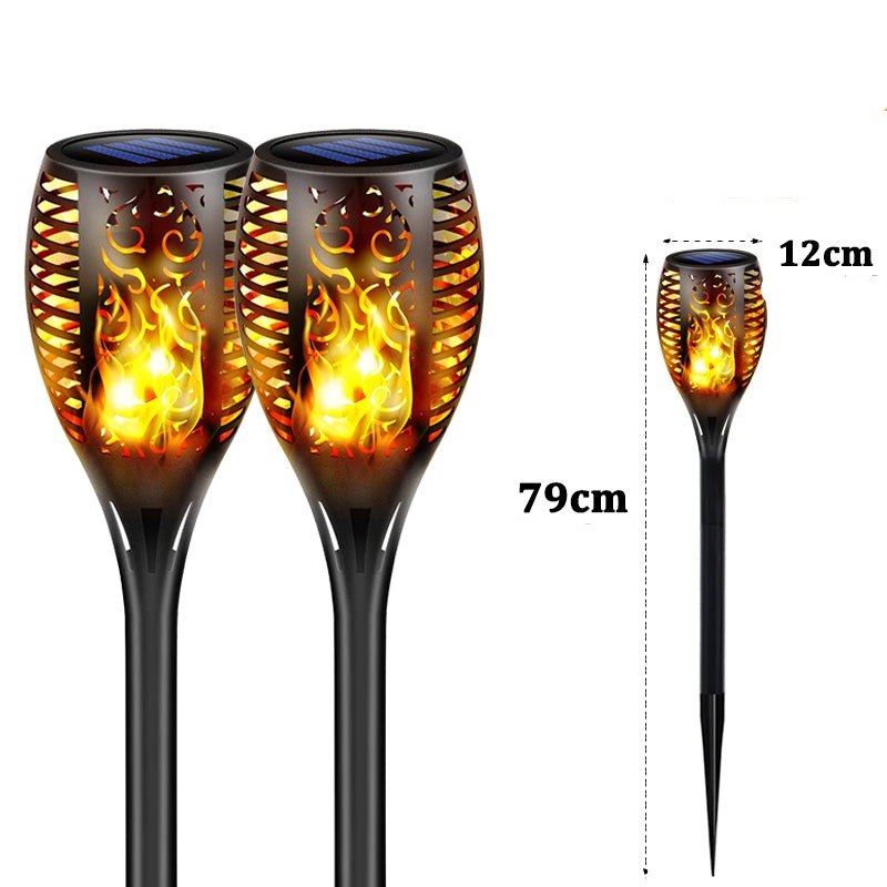 Solcelledrevet Fakkel LED-Lampe Lykt