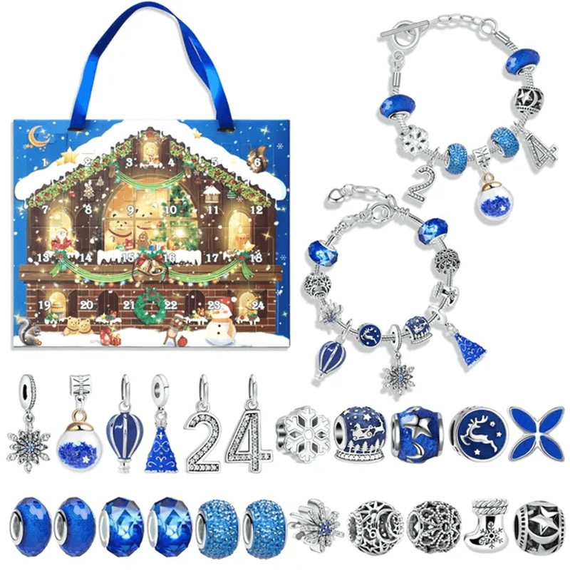 24 Dager Julens Adventskalender Smykkesett - Berlocksarmbånd DIY