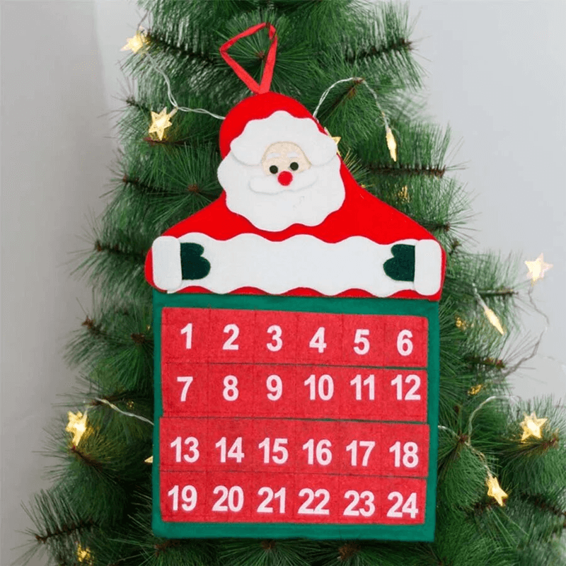 Nedtelling Jul Adventskalender i Stoff - Julenisse 24 Dager