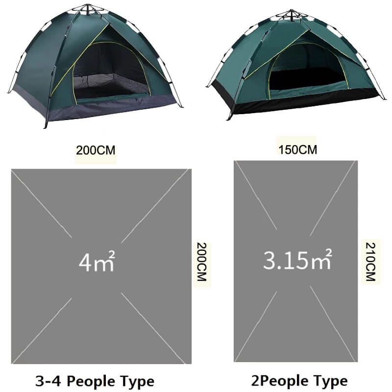 Ekspresstelt 3 Sekunder Helautomatisk Pop-up Telt Camping & Vandring