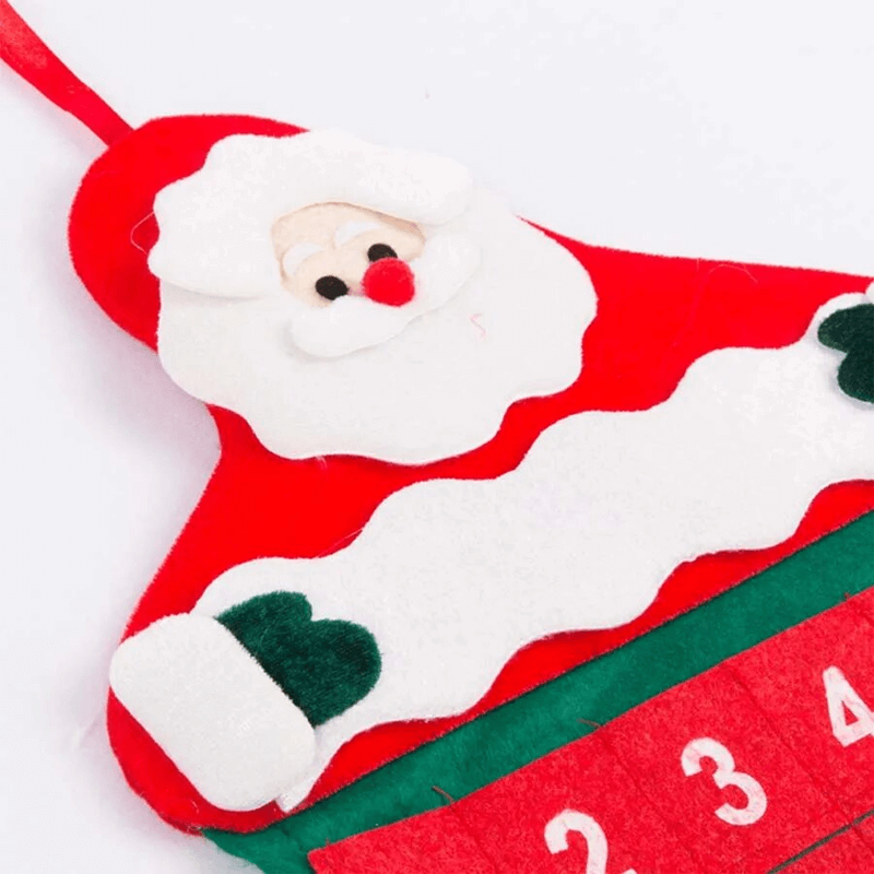 Nedtelling Jul Adventskalender i Stoff - Julenisse 24 Dager