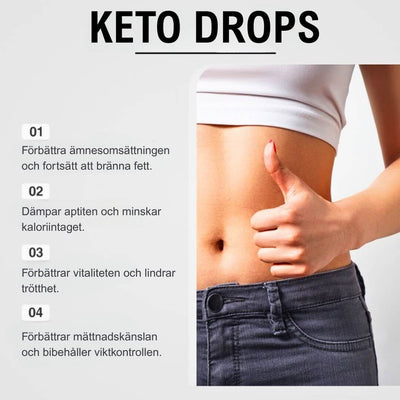 Keto Dråper - Øk stoffskiftet ditt og kontroller søtsuget | Naturlige fettforbrenningsdråper for vektkontroll