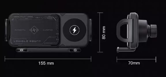ChargeMount - Justerbar Smart Biltelefonholder med 15W Trådløs Ladeplate for Fellbare Skjermer