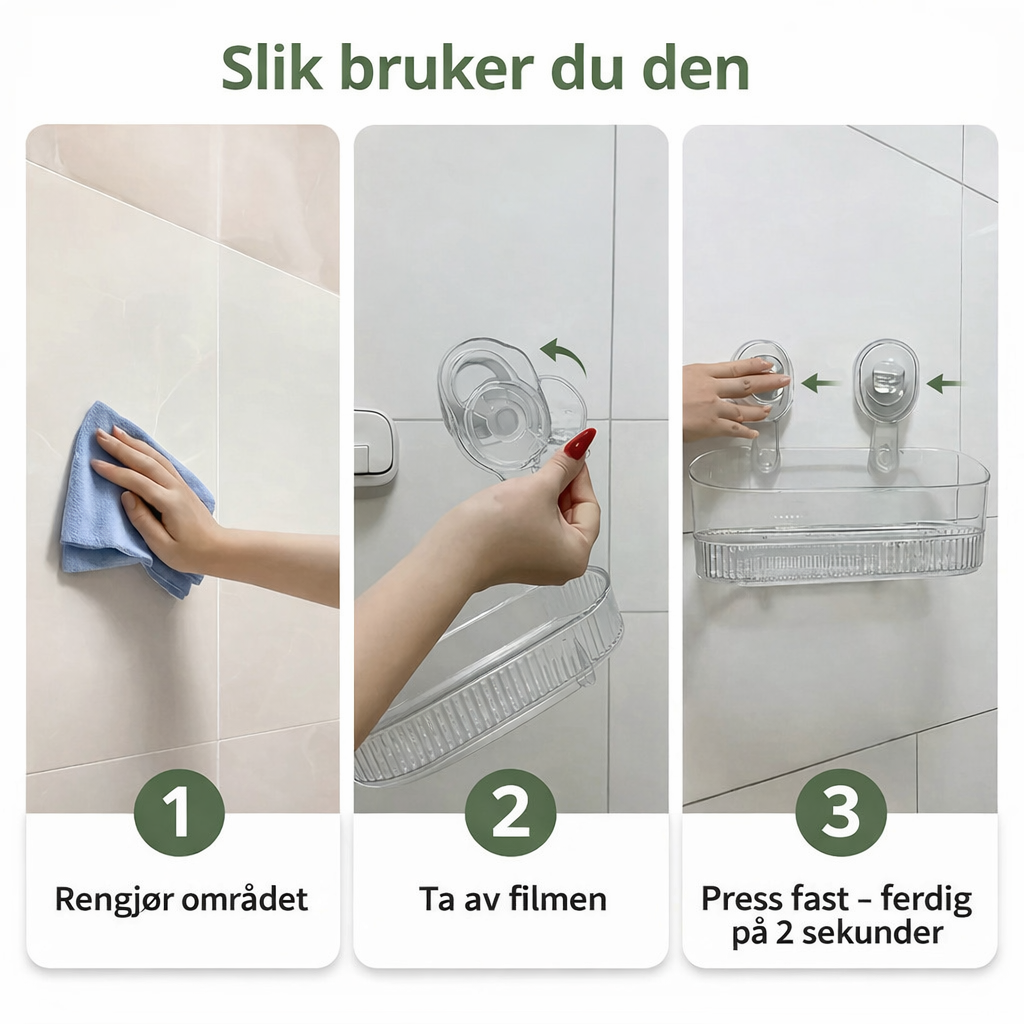 Selvklebende vegghylle – uten boring