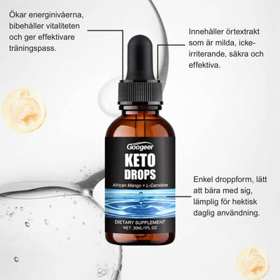 Keto Dråper - Øk stoffskiftet ditt og kontroller søtsuget | Naturlige fettforbrenningsdråper for vektkontroll